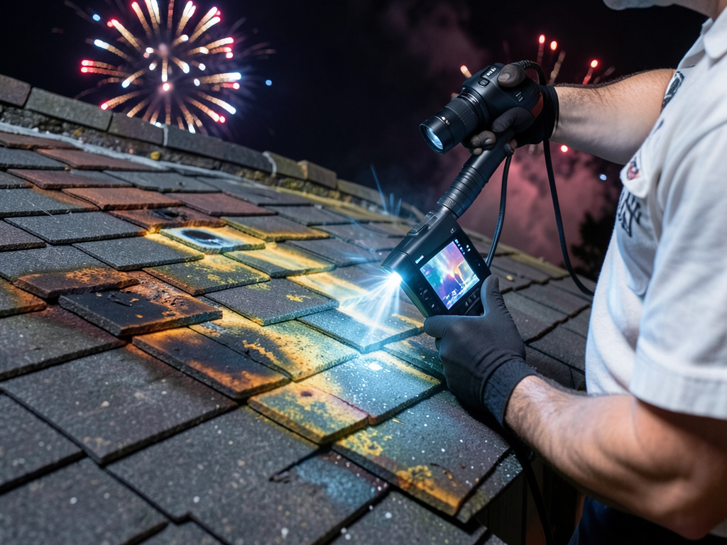 Can fireworks actually damage your Speedway roof during the big race season?