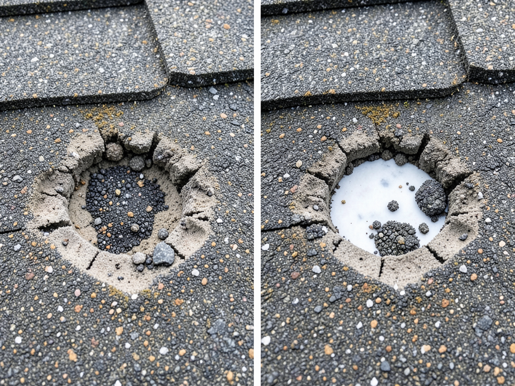 Comparing pea sized versus marble sized hail damage on your Carmel roof
